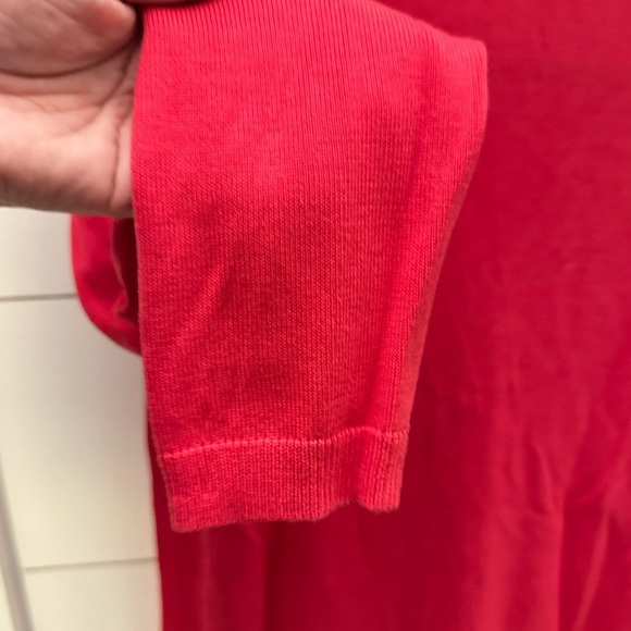 TALBOTS Woman RED PINK button cotton long sleeve career casual cardigan MP - Picture 12 of 13